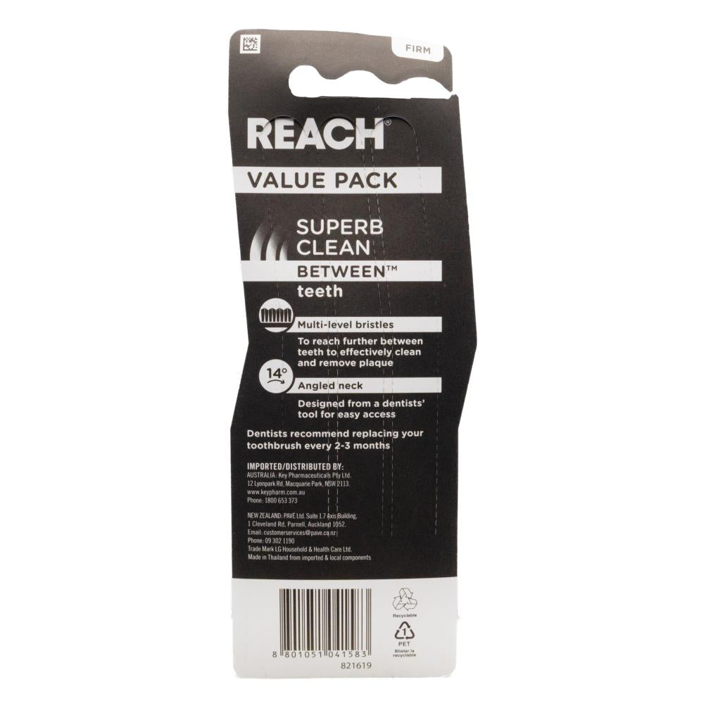 Reach Superb Clean Between Teeth Firm Toothbrush, Pack of 3 image 3
