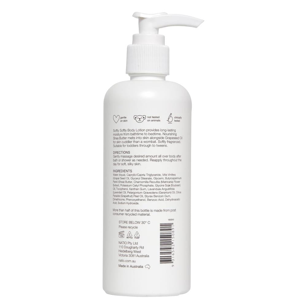Natio Kids Softly Softly Body Lotion 250ml – Hydrating Moisturiser with Grape Seed, Shea Butter, Chamomile, Lavender, Geranium & Grapefruit – Dermatologically Tested – Made in Aust image 6