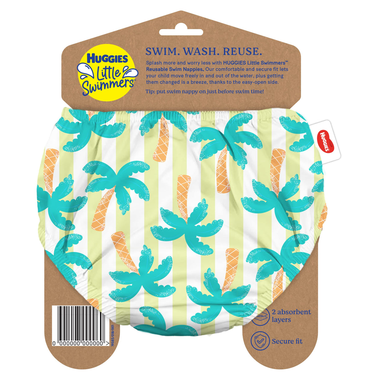 Huggies Little Swimmers Reusable Swim Nappy Medium (12-15kg) Tropical Tree image 2