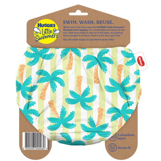 Huggies Little Swimmers Reusable Swim Nappy Medium (12-15kg) Tropical Tree image 2