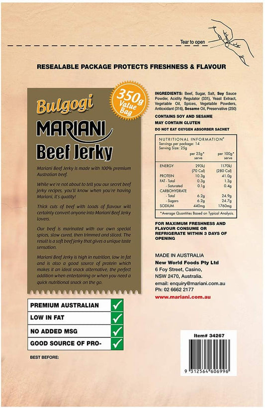 Mariani Bulgogi Beef Jerky 350g Value Bag image 2