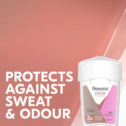 Rexona Women Clinical Protection Antiperspirant Cream Stick Deodorant Sheer Powder 45ml image 4
