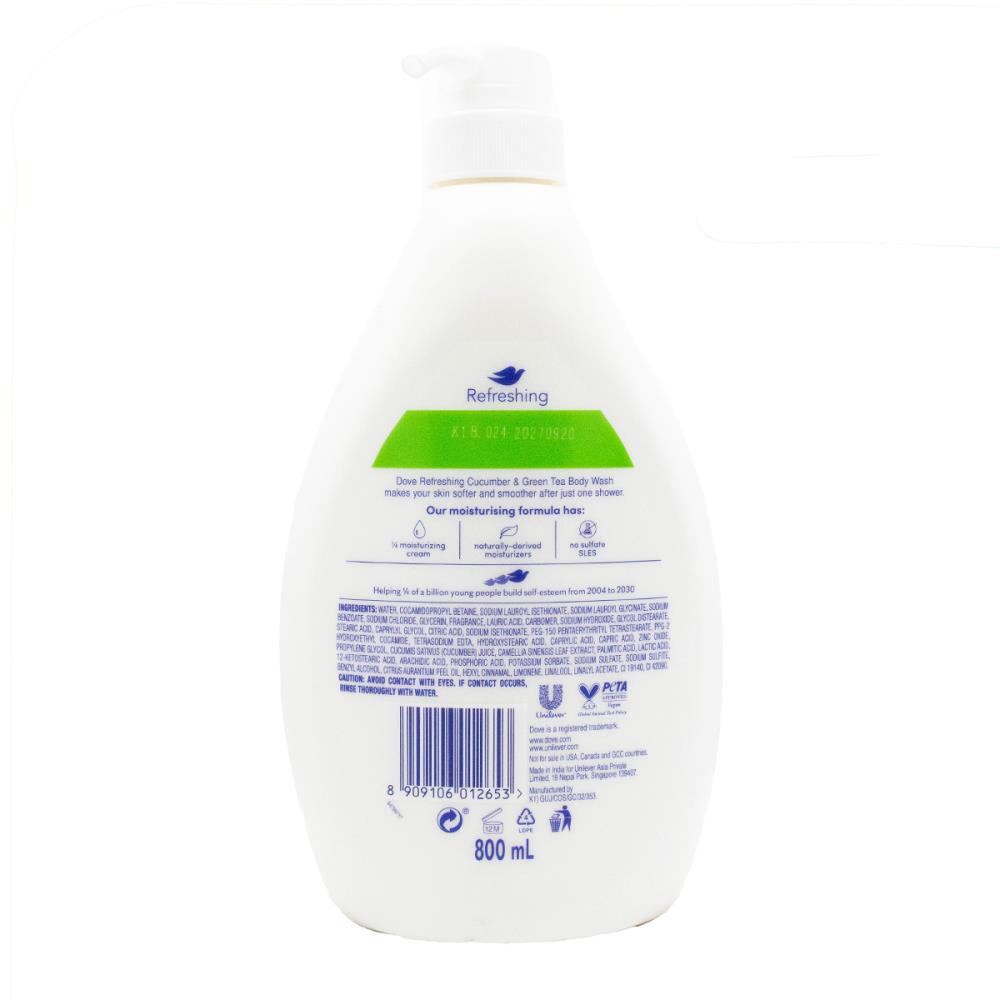 Dove Refreshing Body Wash with Cucumber & Green Tea Scent 800mL image 3