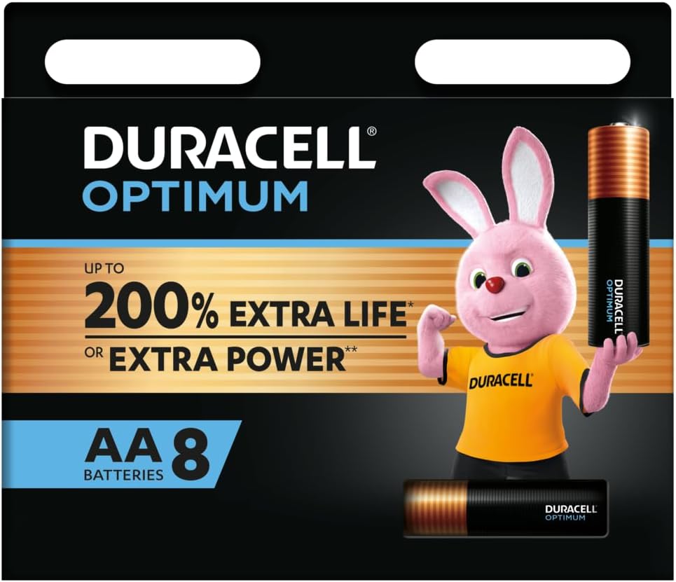Duracell Optimum AA Alkaline Batteries, 8 Pack