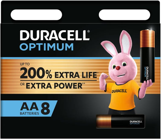 Duracell Optimum AA Alkaline Batteries, 8 Pack