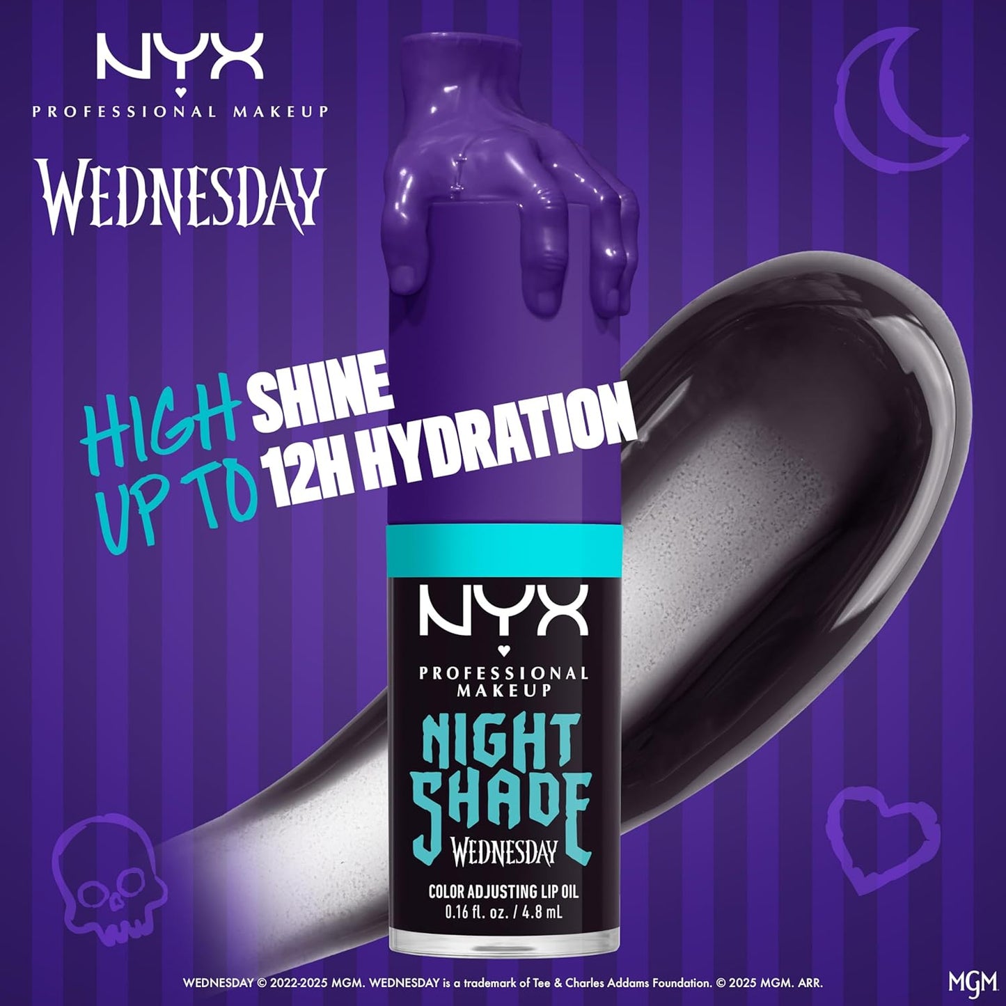 NYX Professional Makeup Wednesday Color-Shifting Lip Oil - Nightshade image 4