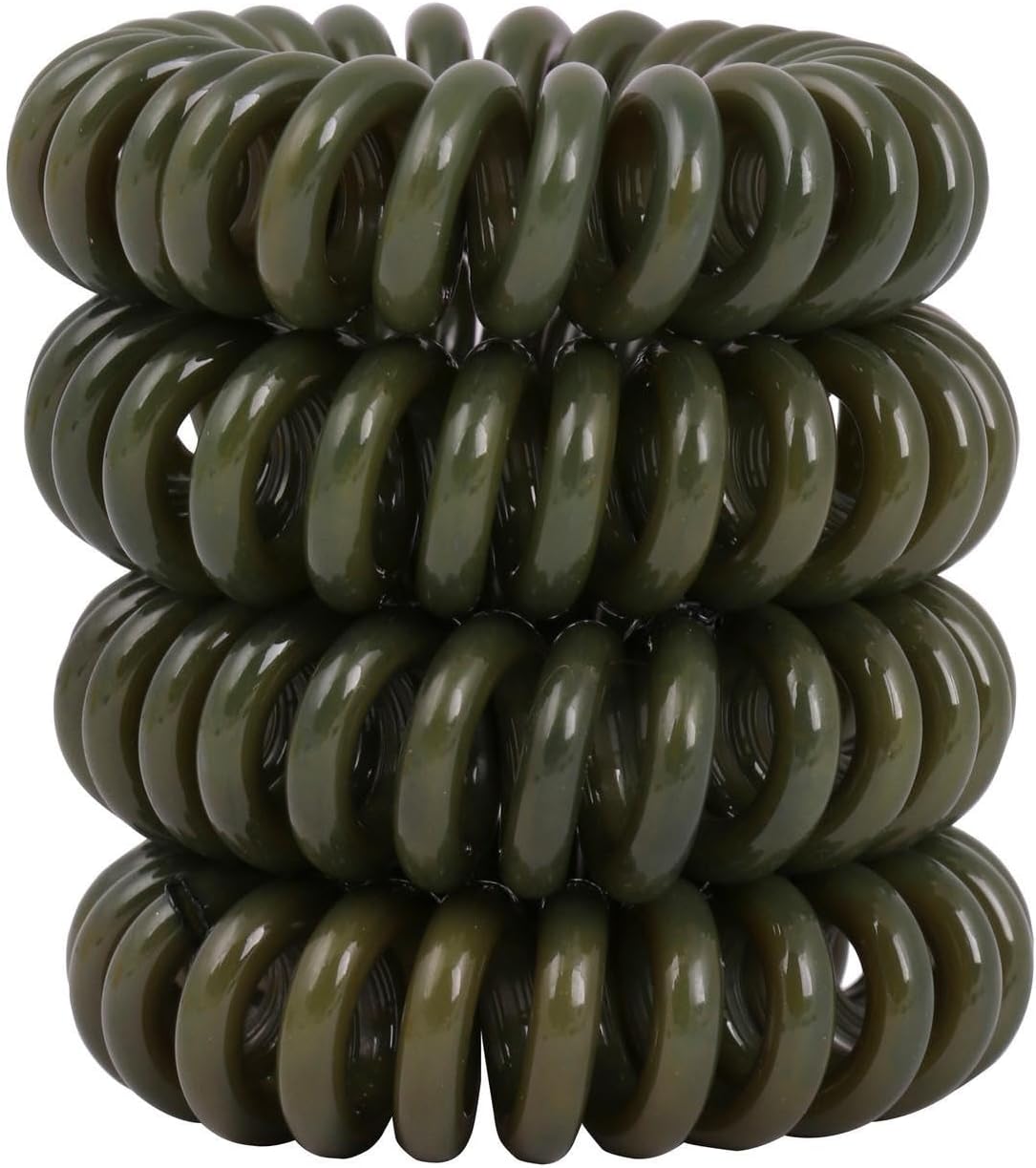 Lady Jayne Kink-Free Spiral Hair Ties, Green (Pack of 4) image 3