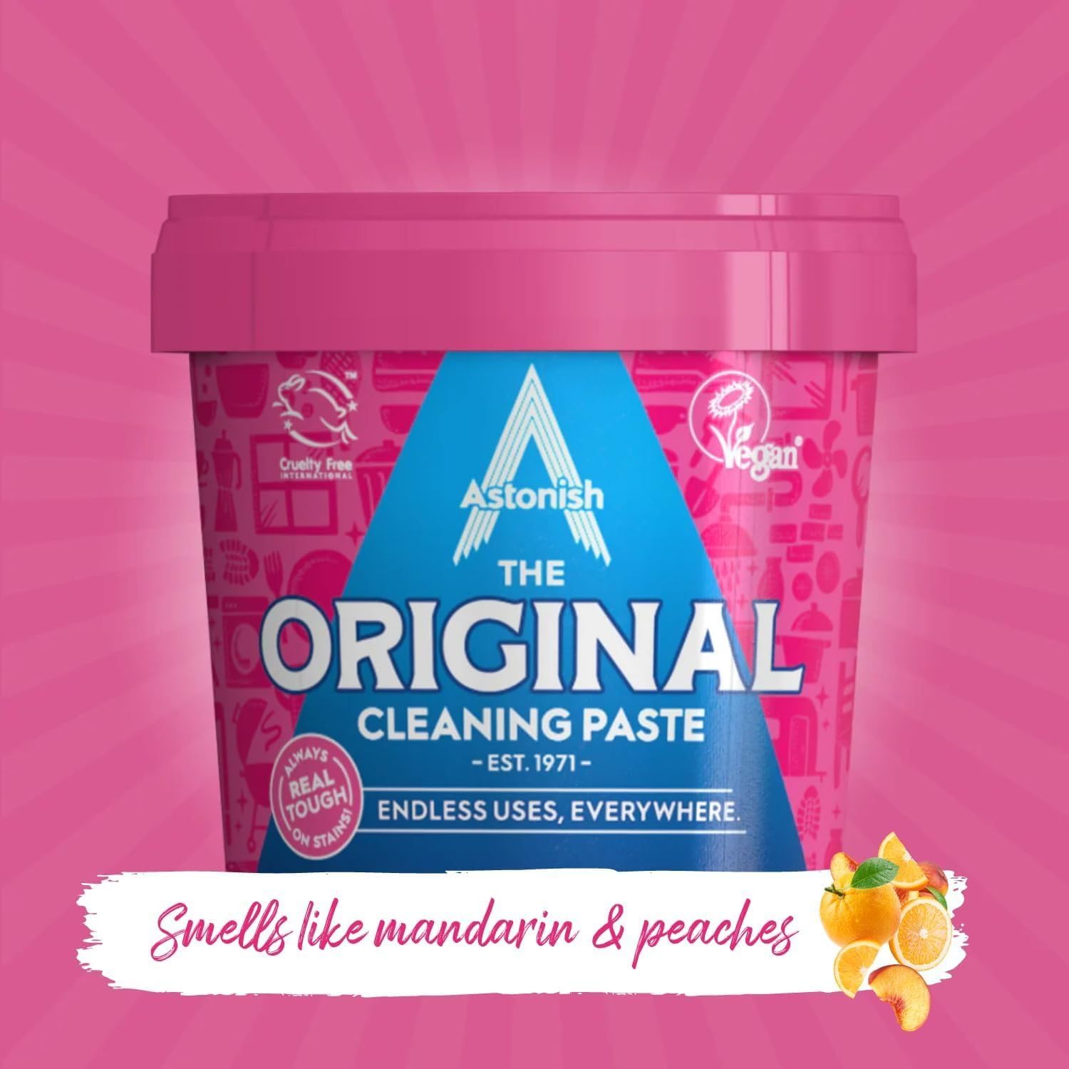 Astonish The Original Cleaning Paste 500g – Multi-Purpose, Chemical-Free, Mandarin & Peaches Scent image 2