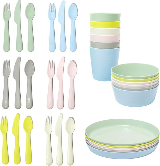 IKEA Kalas BPA-Free Tableware Set – 6xBowls 6xPlates 6xCups and 18pc cutlery set