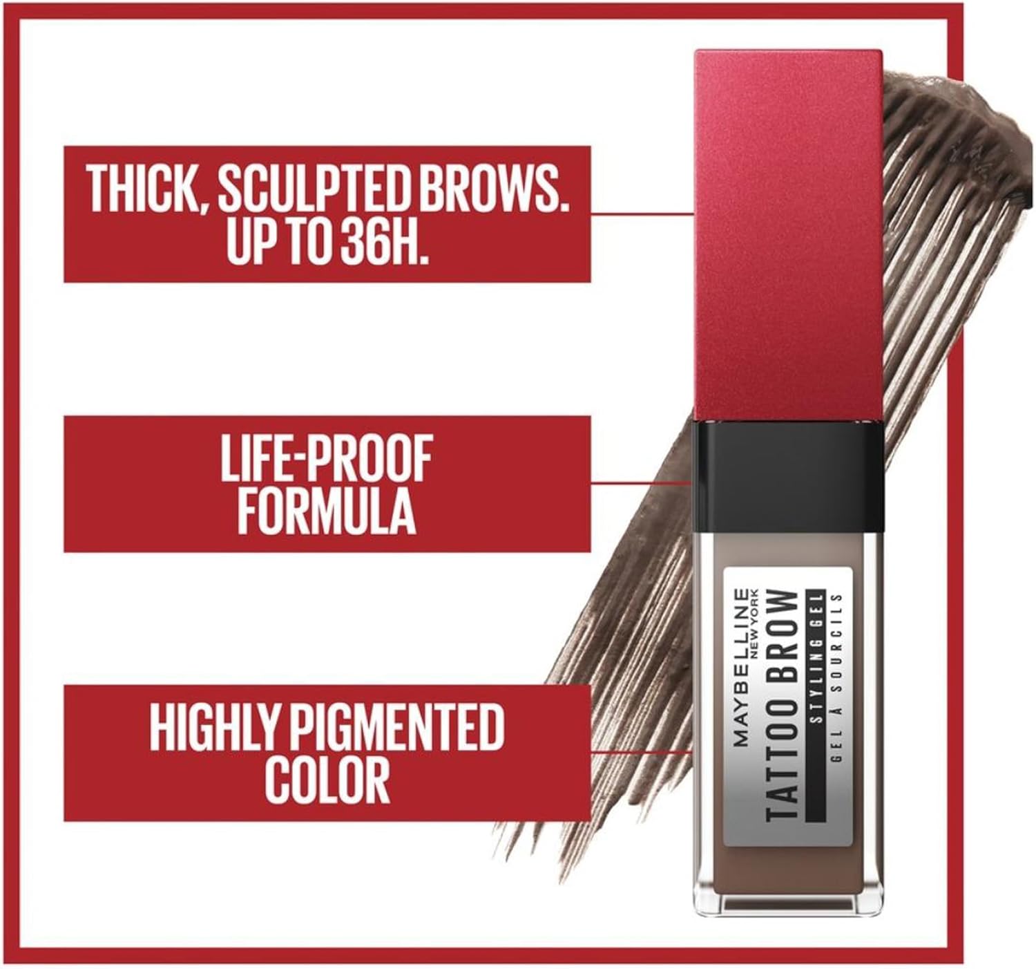 Maybelline Tattoo Brow 3 Day Styling Gel - Medium Brown image 6