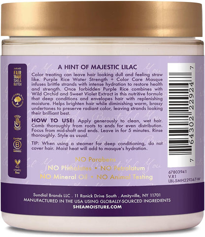 SheaMoisture Purple Rice Water Strength + Color Care Masque 227g image 2