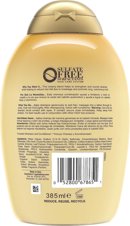 OGX Anti-Hair Fall + Coconut Caffeine Strengthening Shampoo 385mL image 9