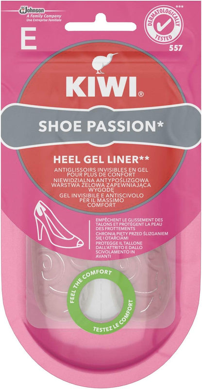 KIWI Shoe Passion Gel Heel Liners – Clear, One Size, 1 Pair