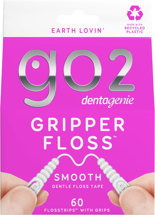 GO2 Dentagenie Gripper Smooth Flosstrips – 60 Individually Wrapped Flosstrips image 2