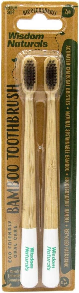 Wisdom Medium Soft Bamboo Toothbrush 2-Pack