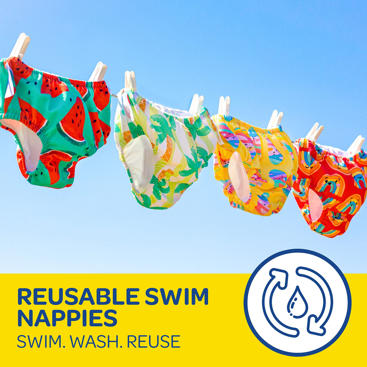 Huggies Little Swimmers Reusable Swim Nappy Medium (12-15kg) Tropical Tree image 3