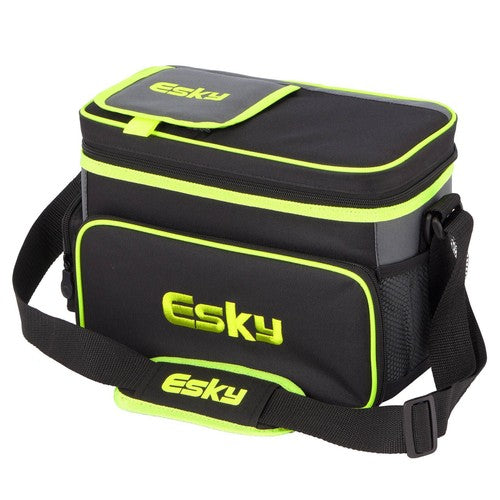 Esky 16 Can Hybrid Cooler with Ice Brick - Black/Grey/Lime