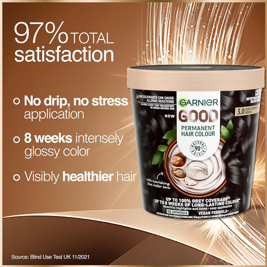 Garnier GOOD Permanent Hair Colour 3.0 Dark Chocolate Brown image 2