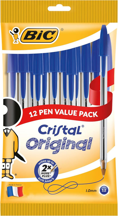 BIC Cristal Original Ballpoint Pens - Blue 12 Pack
