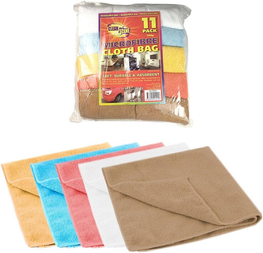 Clean Scene Microfibre Cloths Assorted Colours (Pack of 11)