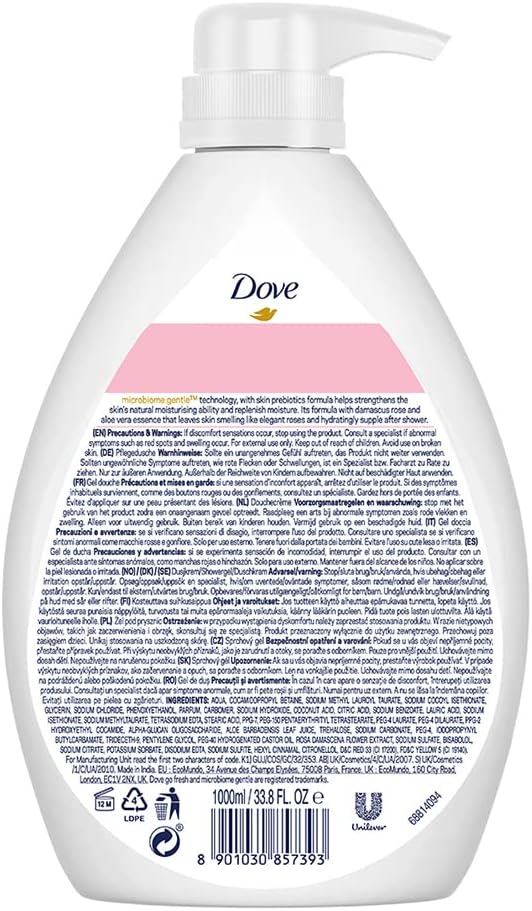 Dove Rose Soothing and Aloe Vera Body Wash 1000 ml image 3