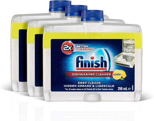 Finish Dishwasher Cleaner Liquid Triple Pack, Lemon Sparkle, 250mL