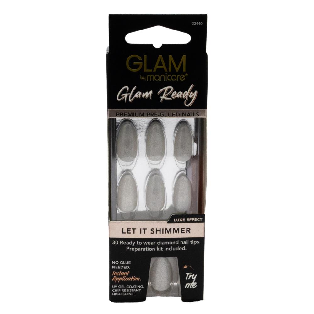 Manicare Glam Ready Pre-Glued Nails - Let It Shimmer image 2
