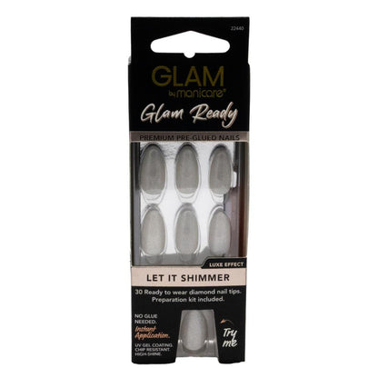Manicare Glam Ready Pre-Glued Nails - Let It Shimmer image 2