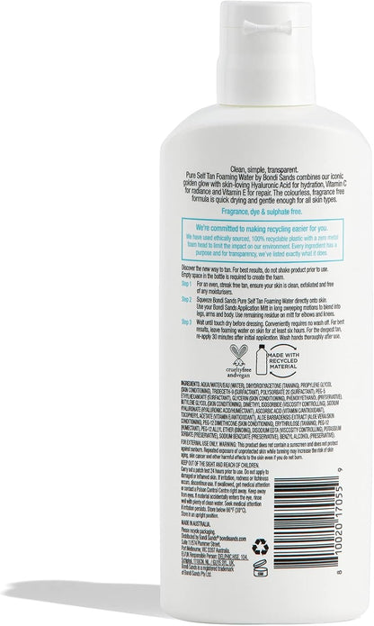 Bondi Sands Pure Self Tan Foaming Water 200ml - Light/Medium image 2