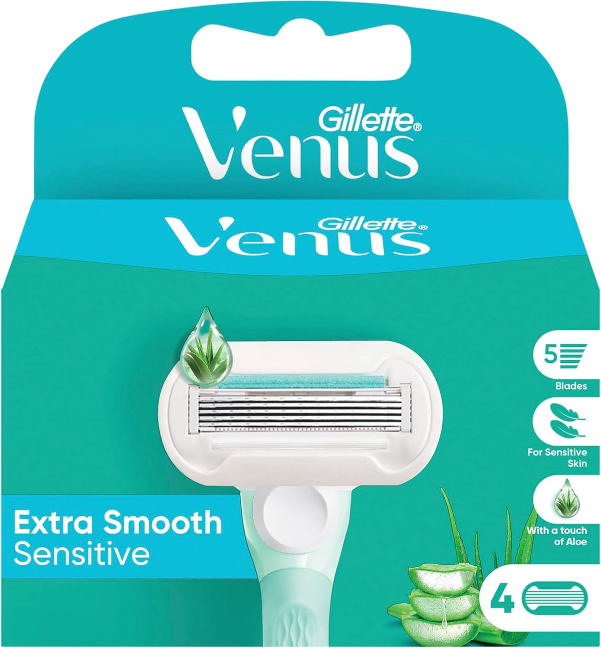 Gillette Venus Extra Smooth Sensitive Women's Razor Blade Refills 4 Count image 8