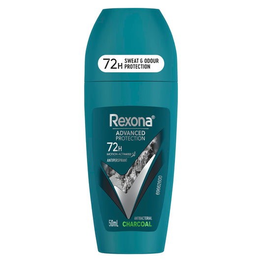 REXONA ANTIPERSPIRANT ADVANCED PROTECTION 72H MOTION ACTIVATED ANTIBACTERIAL CHARCOAL 50mL