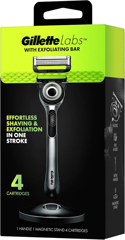 Gillette Labs Exfoliating Bar Men's Razor with 4 Blade Refills and Stand image 11