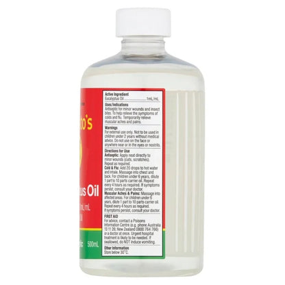 Bosisto's Eucalyptus Oil 500ml – Natural Antiseptic for Muscular Aches and Pains image 3