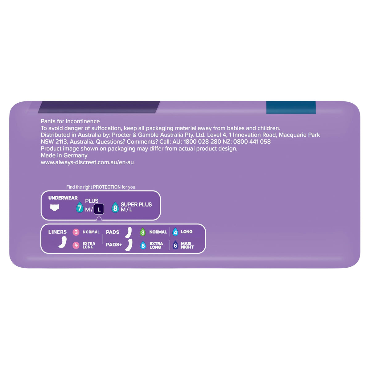 Always Discreet Incontinence Underwear Plus Large 8 Pack image 5