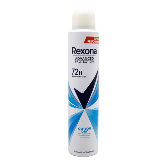 Rexona Cotton Dry Antiperspirant Deodorant Spray – Advanced Protection, 72-Hour Sweat & Odour Defence, 200ml image 2