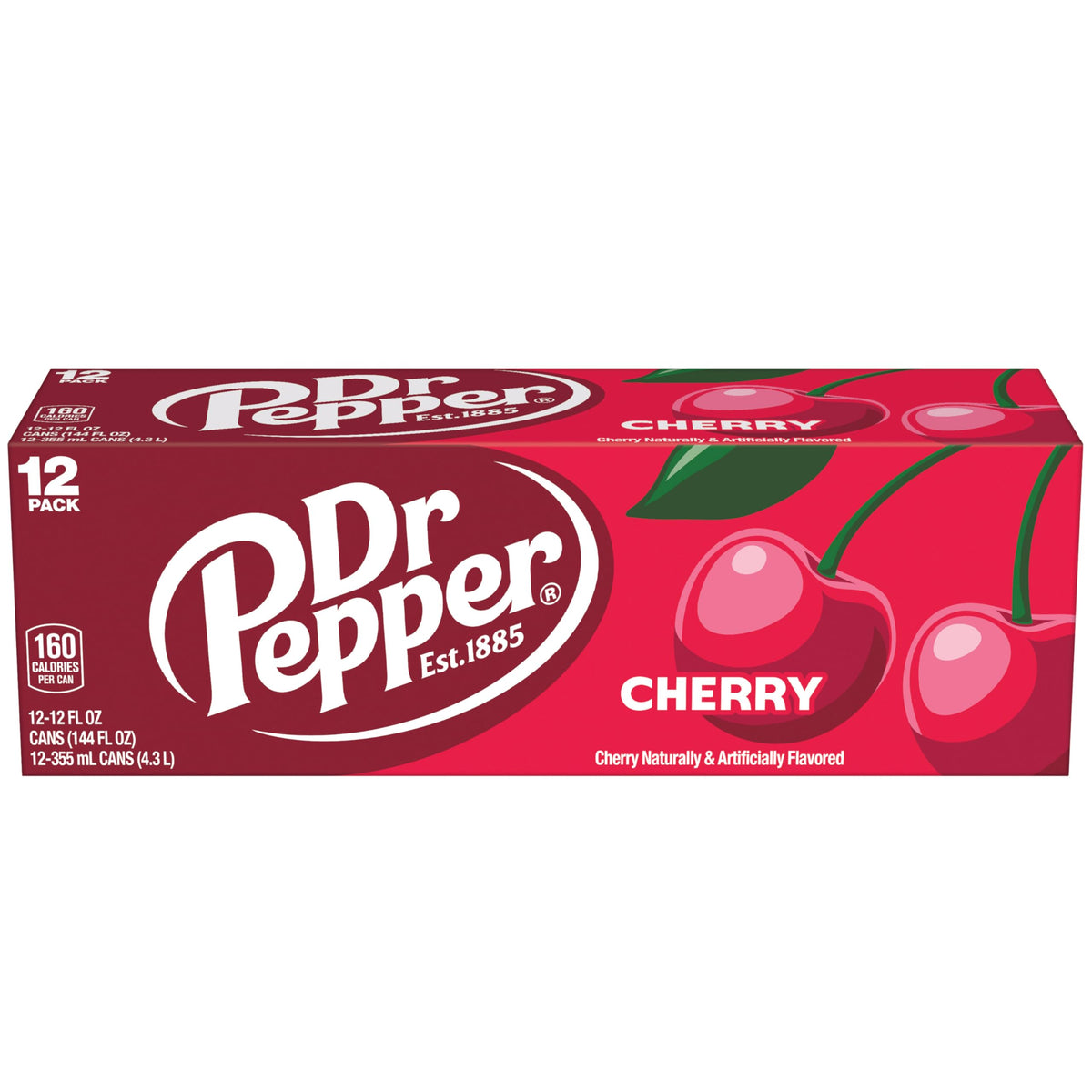 Dr Pepper Cherry Cola Soft Drink 355mL Cans (Pack of 12) image 4